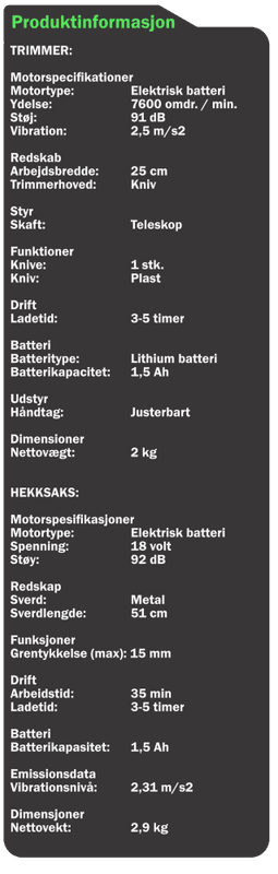 Texas Kombi pakke. Hekkesaks + Gresstrimmer