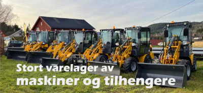 Utstilling av hjullastere hos JB-Hagemaskiner.no